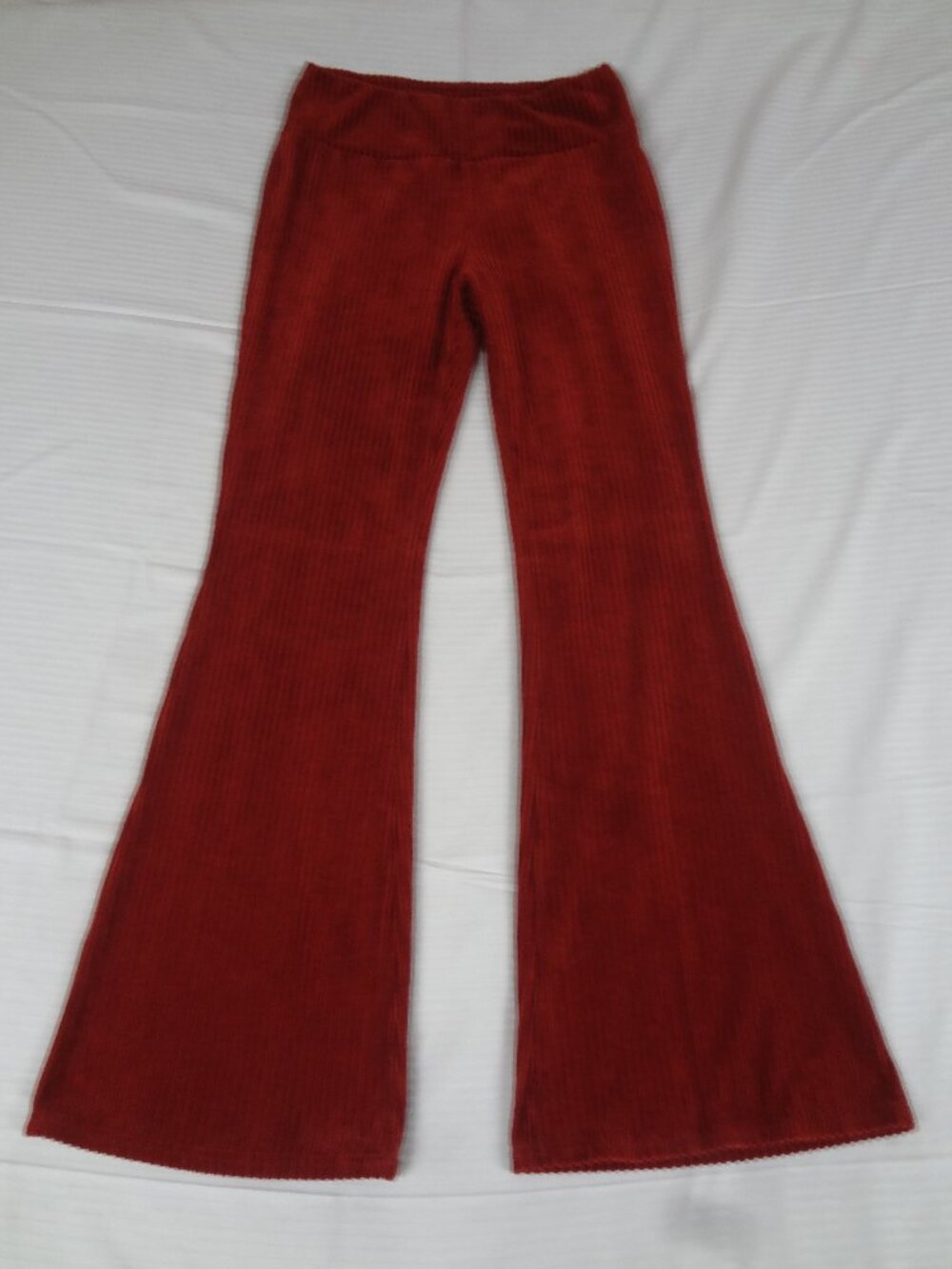 NO BOUNDRAIES SOFT PULL ON LEGGINGS CORDUROY RED WOMEN JR PANTS MEDIUM 7-9 L753
